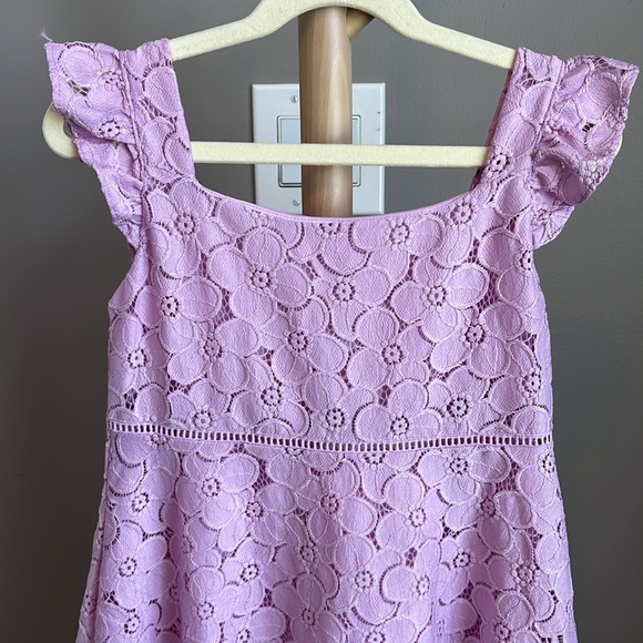 NWT Janie and Jack Purple Lace Flutter Sleeve Sundress Size 7 - Picture 2 of 6